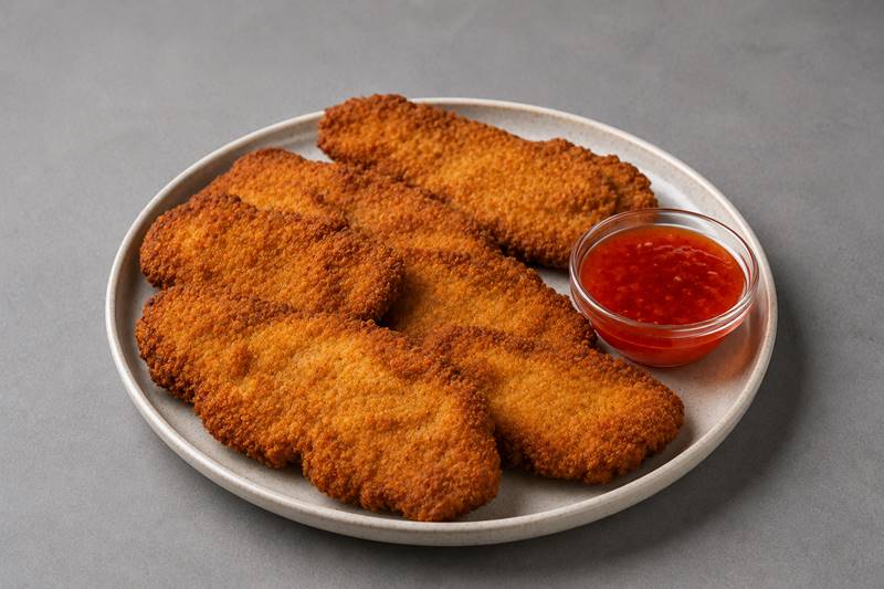 🍗 נישנושניצל, רצועות של שניצל פריך 
מוגש עם צ׳ילי מתוק